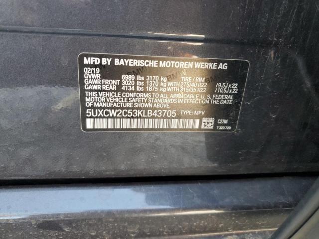 2019 BMW X7 XDRIVE4 5UXCW2C53KLB43705