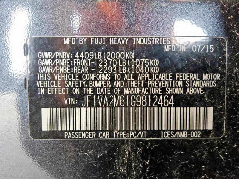 2016 SUBARU WRX STI - JF1VA2M61G9812464