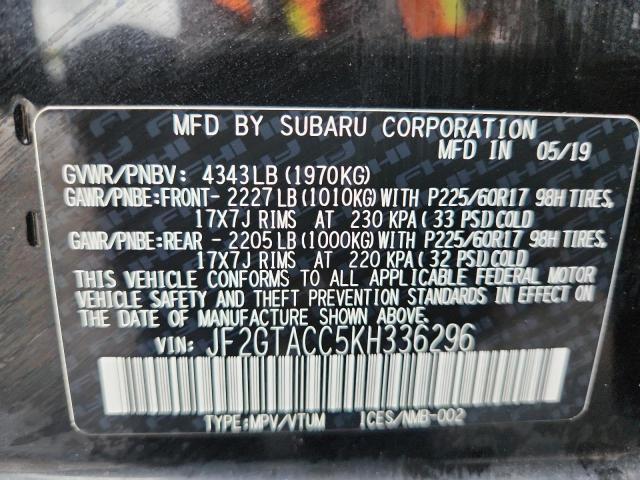 2019 SUBARU CROSSTREK JF2GTACC5KH336296