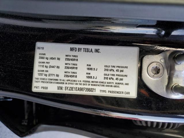 2019 TESLA MODEL 3 - 5YJ3E1EA9KF396021