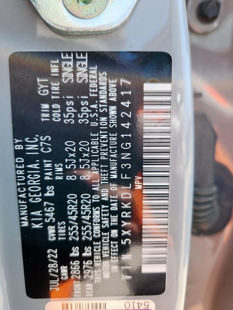 2022 KIA SORENTO SX 5XYRKDLF3NG142417