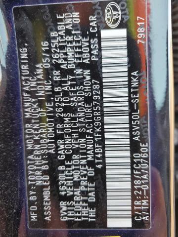 2016 TOYOTA CAMRY LE - 4T4BF1FK9GR579287