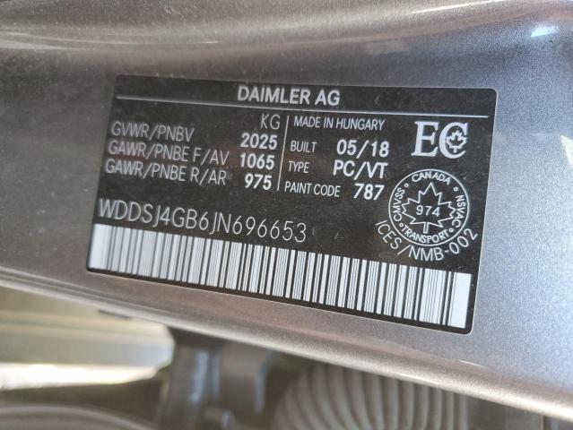 2018 MERCEDES-BENZ CLA 250 4M WDDSJ4GB6JN696653