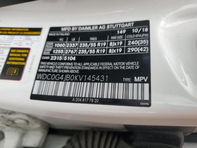 2019 MERCEDES-BENZ GLC 300 WDC0G4JB0KV145431