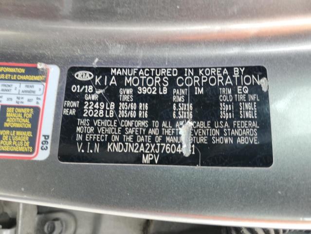 2018 KIA SOUL KNDJN2A2XJ7604911