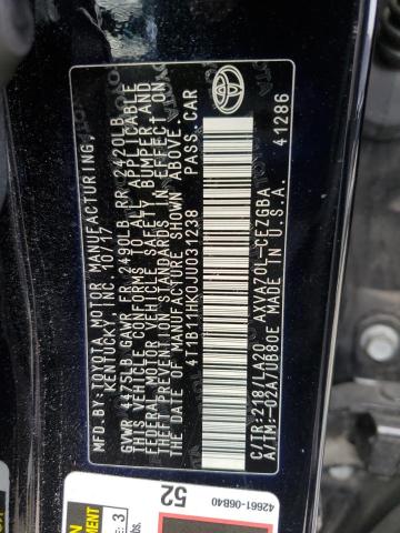 2018 TOYOTA CAMRY L 4T1B11HK0JU031238