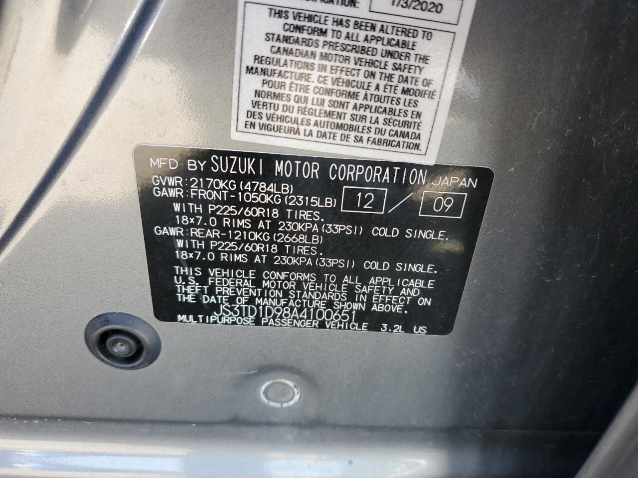 SUZUKI GRAND VITARA JLX