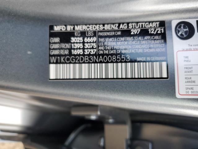 2022 MERCEDES-BENZ EQS SEDAN W1KCG2DB3NA008553