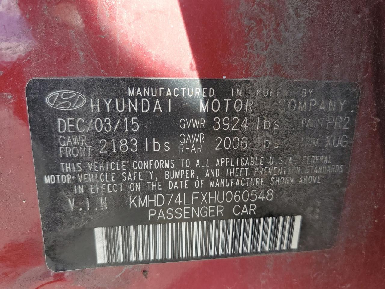 Lot #3317074992 2017 HYUNDAI ELANTRA SE
