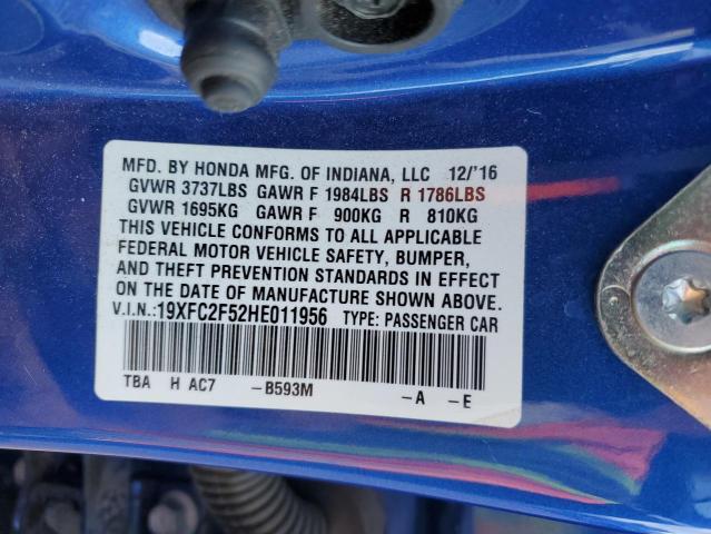 2017 HONDA CIVIC LX - 19XFC2F52HE011956