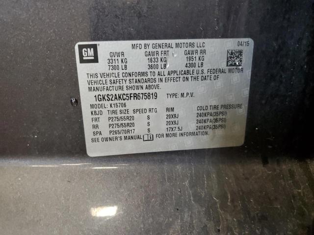 2015 GMC YUKON SLE 1GKS2AKC5FR675819