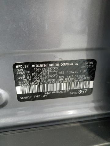 2019 MITSUBISHI OUTLANDER JA4AP3AU7KU032825
