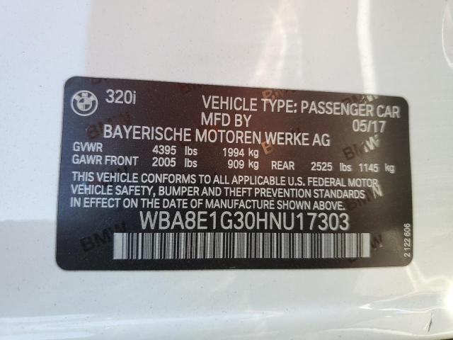 2017 BMW 320 I WBA8E1G30HNU17303
