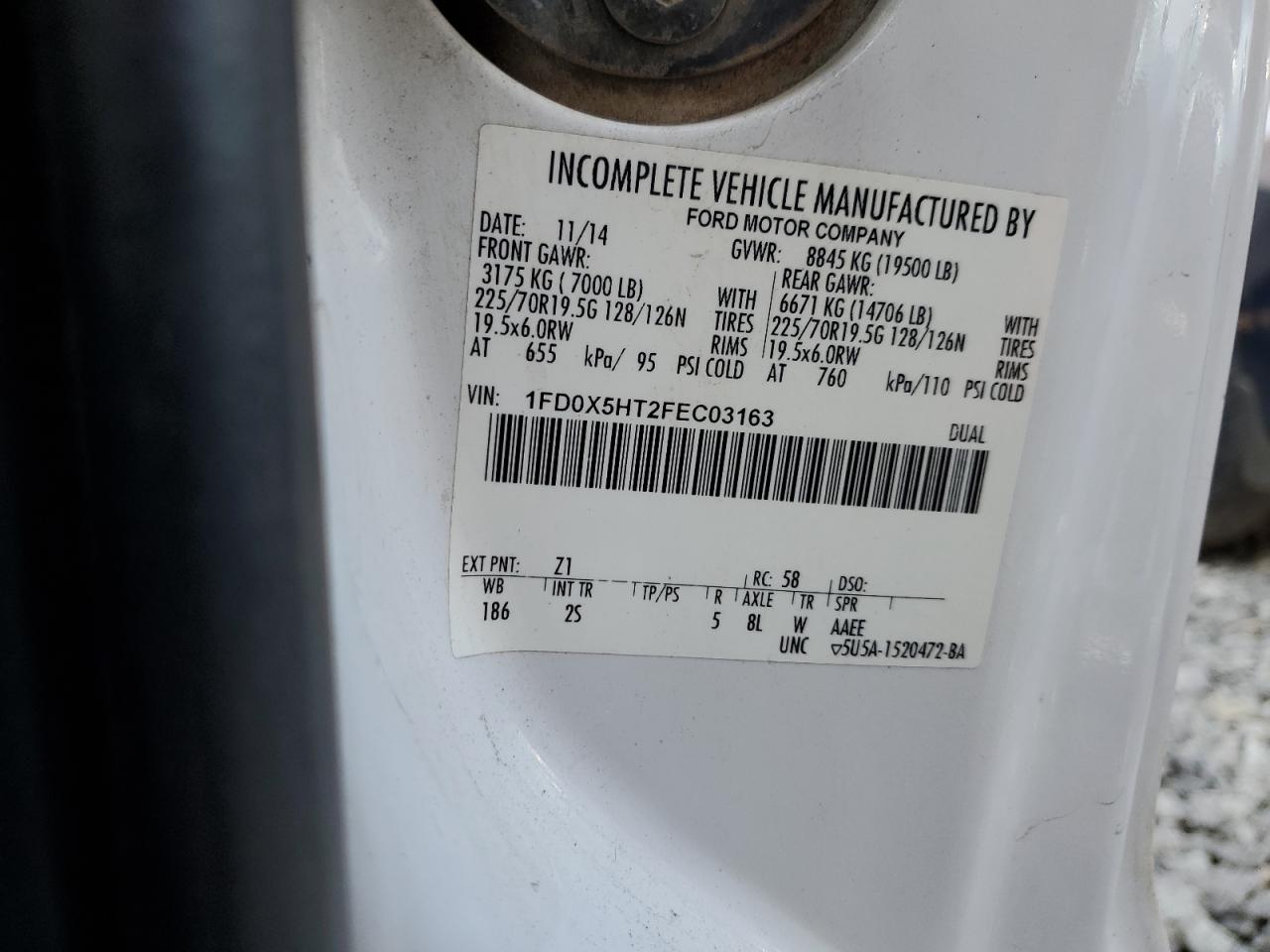 Lot #3288339431 2015 FORD SUPER DUTY F-350 W/S