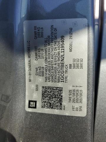 2020 CHEVROLET COLORADO 1GCGTBEN2L1195409