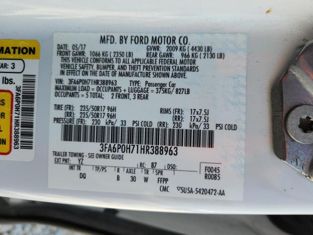 2017 FORD FUSION SE - 3FA6P0H71HR388963