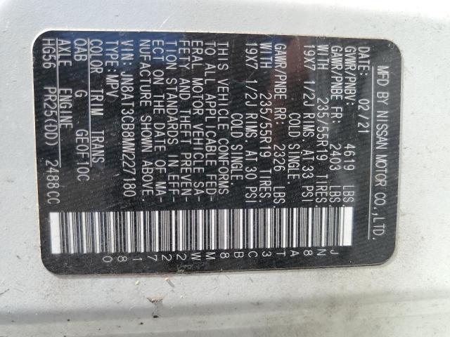 2021 NISSAN ROGUE SL JN8AT3CB8MW227180