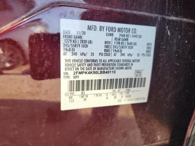 2020 FORD EDGE TITAN 2FMPK4K90LBB40110