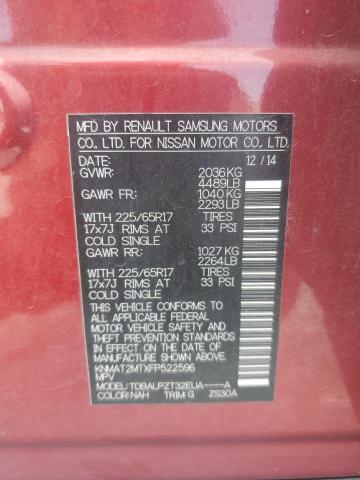 2015 NISSAN ROGUE S KNMAT2MTXFP522596