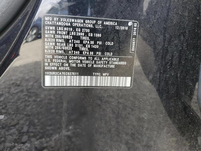 2019 VOLKSWAGEN ATLAS SE 1V2UR2CA7KC527511