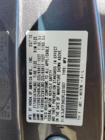 2015 HONDA CROSSTOUR EXL 5J6TF3H53FL001657