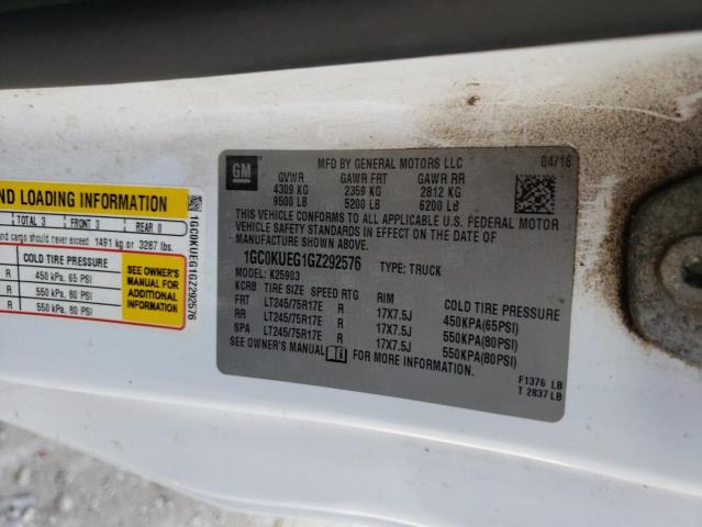 2016 CHEVROLET SILVERADO 1GC0KUEG1GZ292576