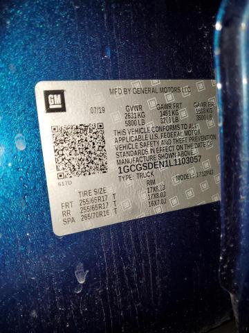 2020 CHEVROLET COLORADO Z 1GCGSDEN1L1103057