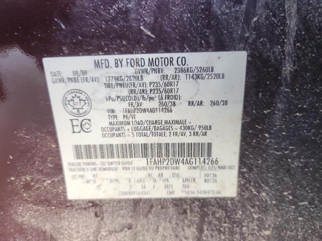 2010 FORD TAURUS SE - 1FAHP2DW4AG114266