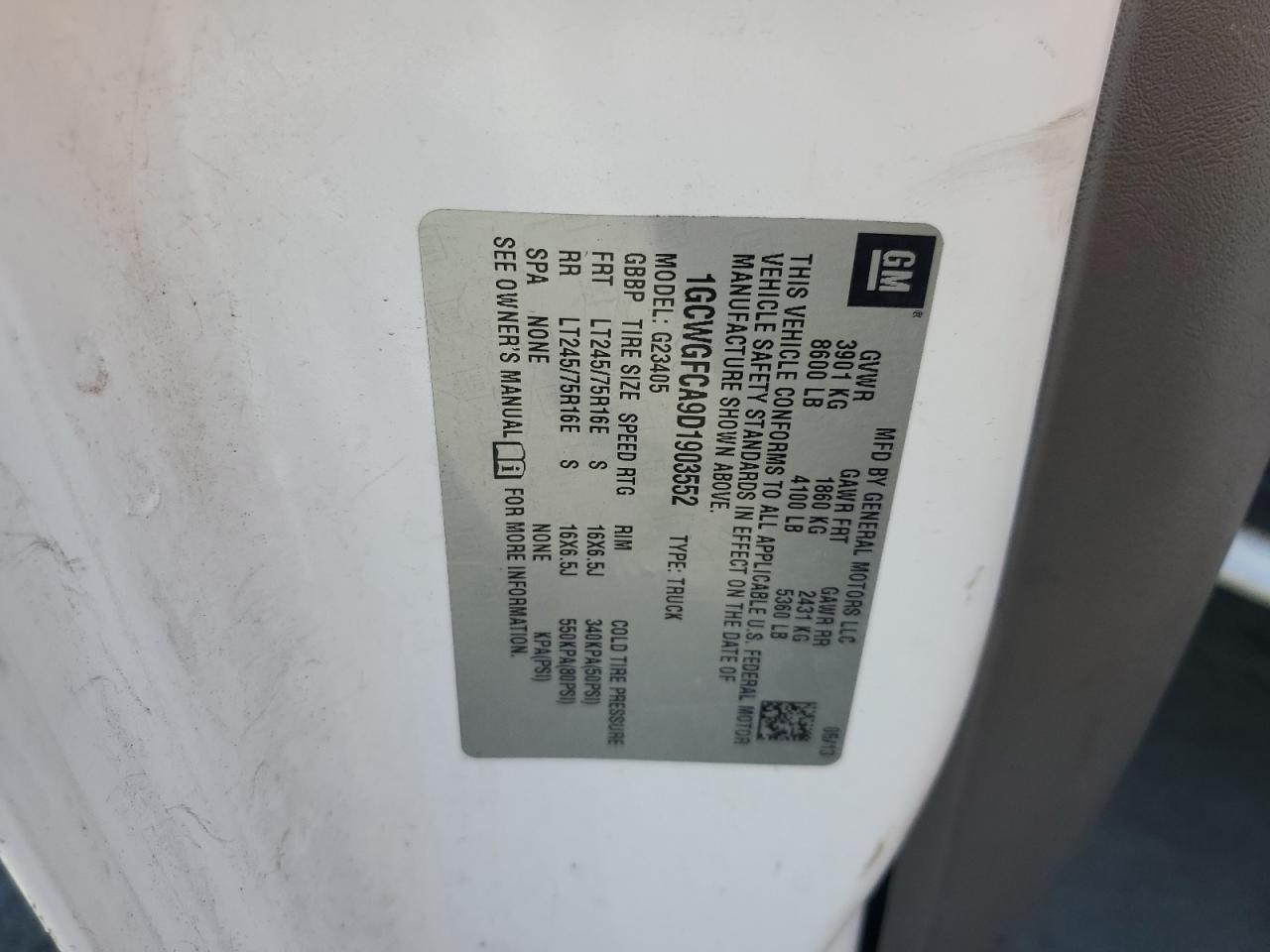 Lot #3310301045 2013 CHEVROLET EXPRESS G2