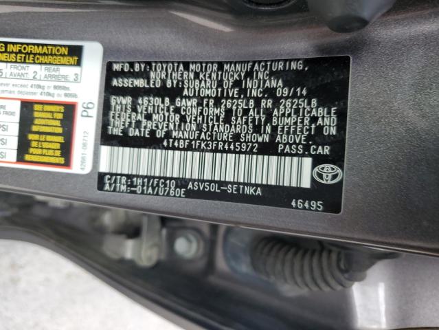 2015 TOYOTA CAMRY LE 4T4BF1FK3FR445972