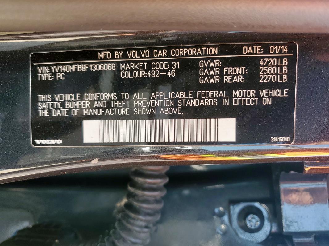 2015 VOLVO S60 PREMIE YV140MFB8F1306068