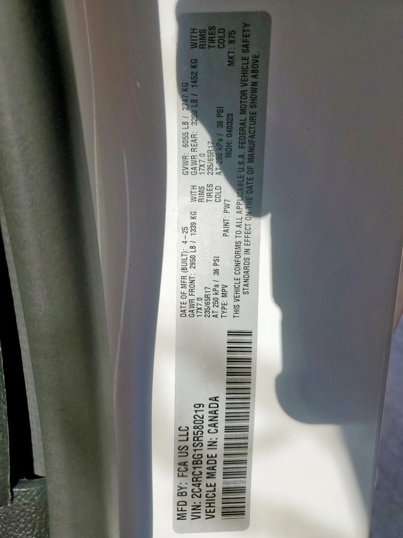 2025 CHRYSLER PACIFICA S 2C4RC1BG1SR580219