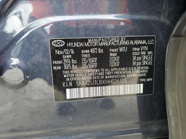 2017 HYUNDAI SANTA FE S 5NMZU3LBXHH026305