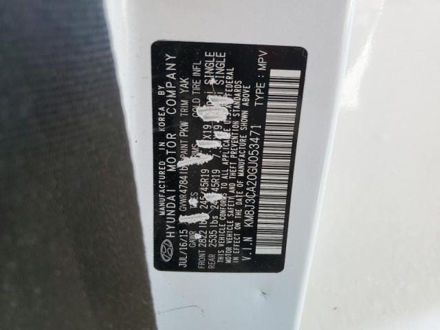 2016 HYUNDAI TUCSON LIMITED KM8J3CA20GU053471