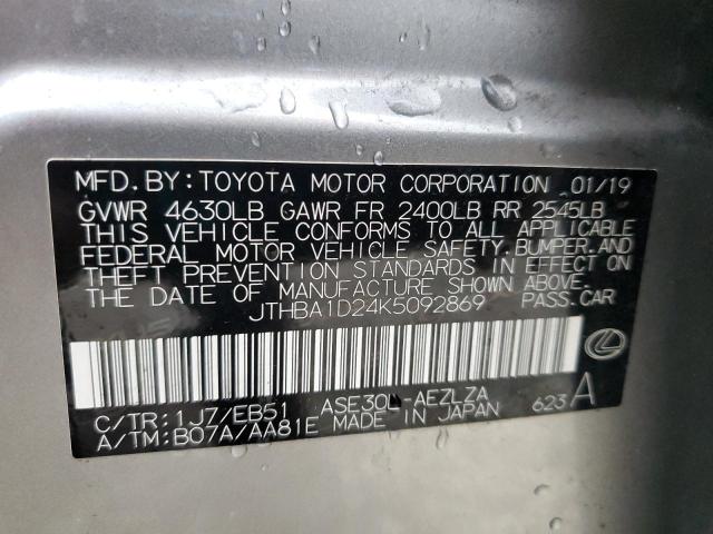2019 LEXUS IS 300 JTHBA1D24K5092869