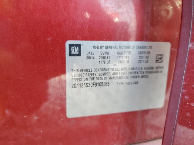 2015 CHEVROLET IMPALA LT 2G1125S30F9105065