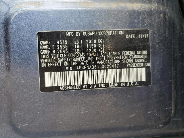 2018 SUBARU LEGACY 2.5I 4S3BNAB61J3023417