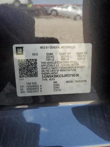 2018 CHEVROLET TAHOE K150 1GNSKBKC5JR375036
