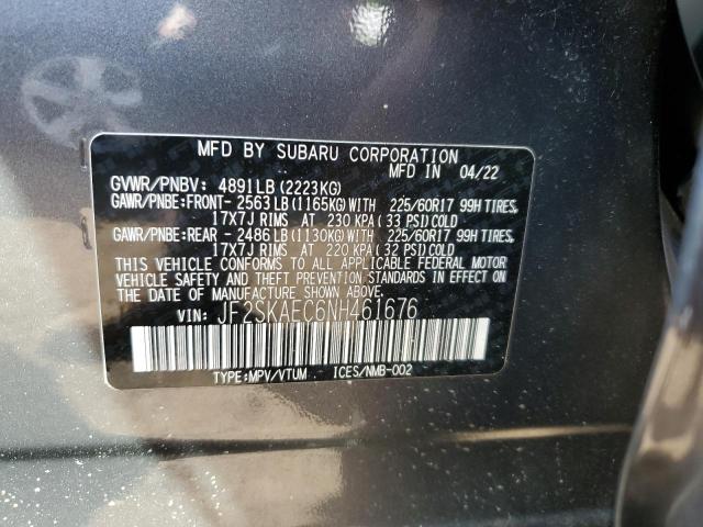 2022 SUBARU FORESTER PREMIUM - JF2SKAEC6NH461676