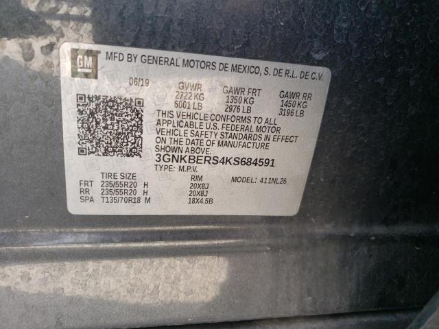 2019 CHEVROLET BLAZER RS 3GNKBERS4KS684591