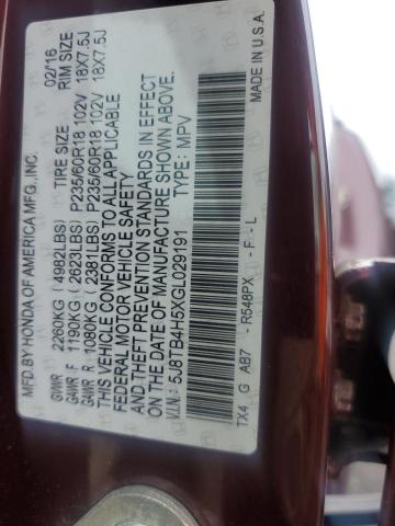 2016 ACURA RDX TECHNO 5J8TB4H5XGL029191