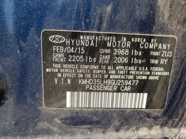 2016 HYUNDAI ELANTRA GT KMHD35LH9GU259477