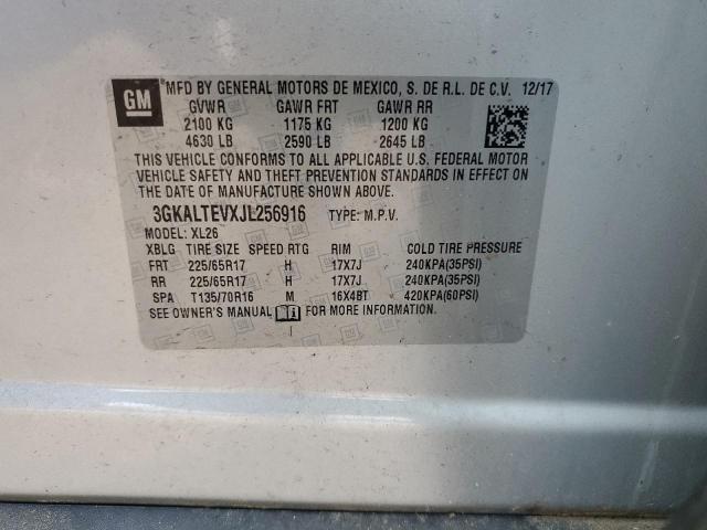 2018 GMC TERRAIN SL 3GKALTEVXJL256916