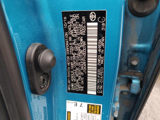 2017 TOYOTA PRIUS PRIM JTDKARFP1H3000789