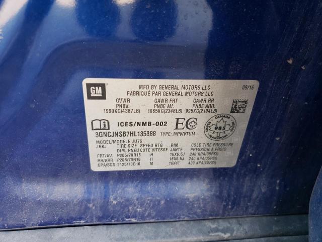 2017 CHEVROLET TRAX LS 3GNCJNSB7HL135388