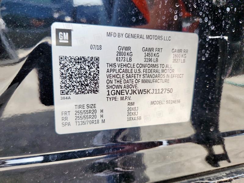 2019 CHEVROLET TRAVERSE P 1GNEVJKW5KJ112750