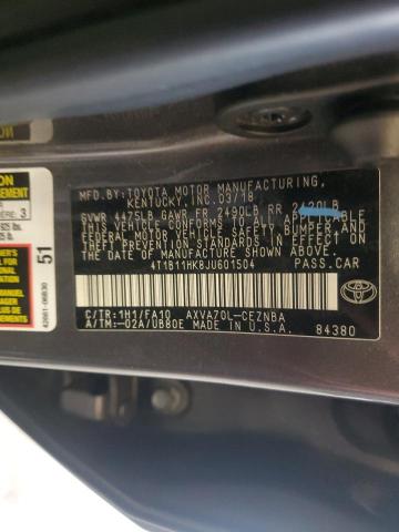 2018 TOYOTA CAMRY L 4T1B11HK8JU601504