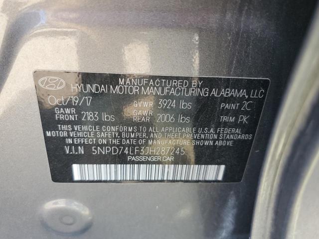 2018 HYUNDAI ELANTRA SE 5NPD74LF3JH287245