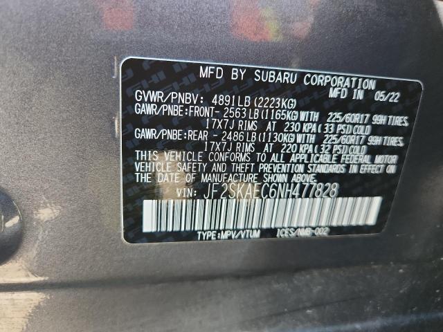 2022 SUBARU FORESTER P JF2SKAEC6NH477828