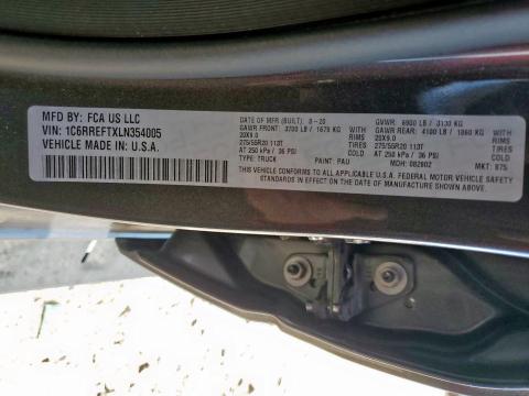 2020 RAM 1500 BIG H 1C6RREFTXLN354005